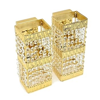 【中古】【未使用】シャンデリア 壁掛け 2個セット ゴールドメッキ クリスタル デコトラ 観光バス アートトラック レトロナイアガラシャンデリア クリスタルビーズ