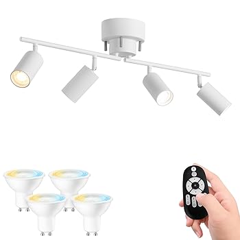 【中古】【未使用】Pirlamp シーリングライト 4灯 スポットライト 6畳 8畳 消費電力6W(60W形相当) 700LM E11口金 リモコン操作 円筒ペンダント 北欧 シーリング