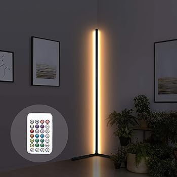 【中古】APA (アパ) LEDフロアランプ 縦型 コーナーライト リモコン付 間接照明 変光 調光 4段階 単色 RGB 153cm
