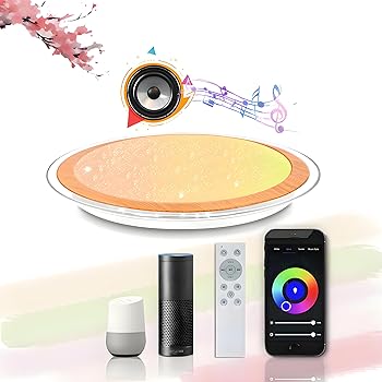 【中古】OFFDARKS LED シーリングライト 10畳 Alexa対応 スピーカー搭載 Bluetooth RGB おしゃれ 天井照明器具 調光調色 高?度 リモコン付き RGBカラー