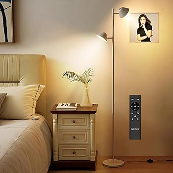 【中古】Joyly Home LEDフロアライト、20Wフロアライトリモコン付き、間接照明おしゃれ、調光・調色、タイマー、ダブルヘッドライト＋タッチコントロール