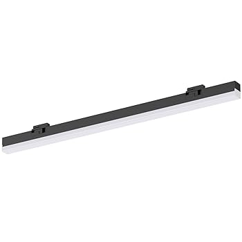 【中古】Wellux LEDダクトレールライト 1000mm 高輝度 調光対応 昼光色 6000K 工事不要 スリム型 レール照明 PSE認証 ブラック UTL144