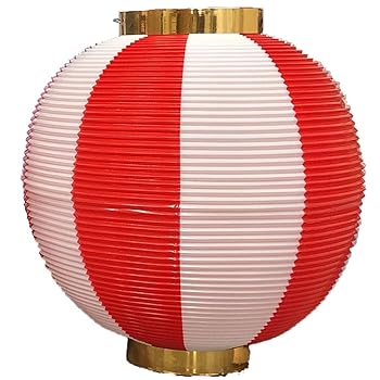 【中古】【未使用】【20個セット】尺丸2色提灯 ポリ製 赤白 22,047円