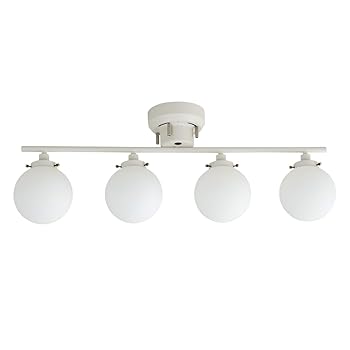 【中古】エムール シーリングライト 乳白色シェード 4灯 10畳 HEIM ホワイト LED電球対応