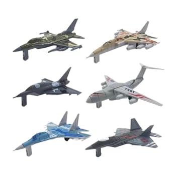 【中古】【未使用】JunZheHub 6ピース合金金属航空機モデル飛行機モデルコレクション寝室用
