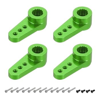 【中古】4 pc アルミニウム サーボ角度 15 t サーボ角度ステアリング短い腕 17.5 mm 長い緑 DIY リモート コントロール車/ボート/飛行機ねじボート アク