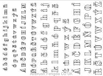 【中古】Airbrush mylar stencil LOWER CASE D002