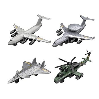 【中古】【未使用】Deevoka 4x 合金 ダイキャスト メタル ジェット プレーン プルバック メカニズム モデル 誕生日 ギフト ケーキ デコレーション ファイター おも