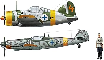 【中古】【未使用】ハセガワ(Hasegawa) 1/72 フィンランド B-239 バッファロー ＆ メッサーシュミット Bf109G-6 (ユーティライネン・レジン製フィギュア付) プラモ