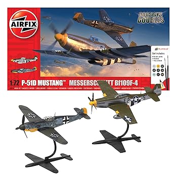 【中古】【未使用】Airfixモデルセット - A50193 P-51D マスタング vs Bf109F-4 ドッグファイト ダブルモデル 組み立てキット - 大人&子供用 8歳以上のプラスチック|AJIMURA-SHOP
