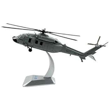 【中古】【未使用】predolo ヘリコプターモデル 1:100スケール デスクトップ装飾 飾り 合金 ディスプレイスタンド付き