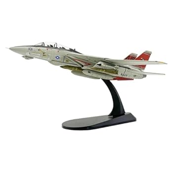 【中古】JWQFBC 1/100スケール F-14D モデル テーブルオーナメント 多機能 スタンド付き