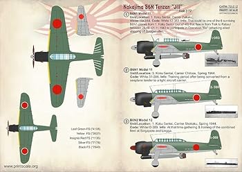 【中古】【未使用】プリントスケール 72-212 1/72 中島 B6N 艦上攻撃機 天山