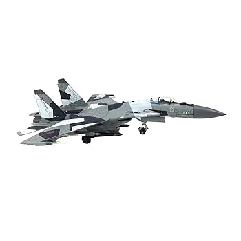 【中古】【未使用】Ｙｏｔｉｊａｙ 1/100スケール ロシア製 SU35戦闘機 戦闘機スタンド付 ホームシェルフ用