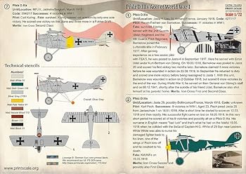【中古】【未使用】プリントスケール 72-253 1/72 ファルツ D.III エース WWI