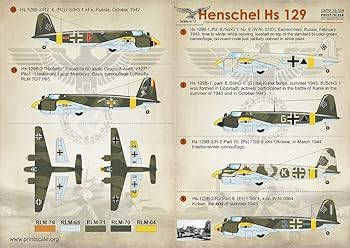 【中古】【未使用】プリントスケール 72-124 1/72 ヘンシェル Hs 129