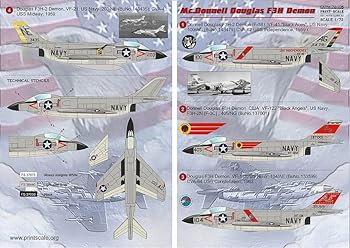 【中古】【未使用】プリントスケール 72-105 1/72 マクドネル F-3 デーモン