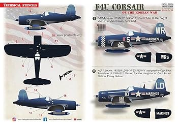 【中古】【未使用】プリントスケール 32-034 1/32 F4U コルセア 朝鮮戦争Part 2