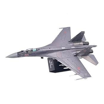 【中古】PEWETE 1/100ロシアSU35戦闘機モデルの装飾デスクトップ用ロシア空軍SU35
