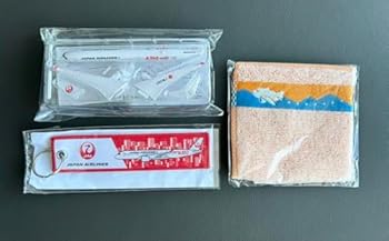 【中古】【未使用】JAL A350 航空機模型 & キーホルダー & タオル