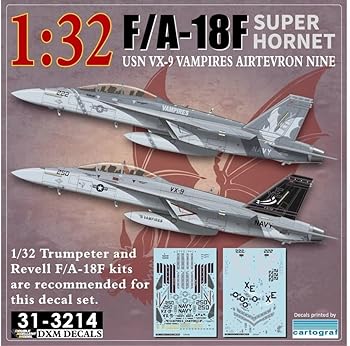 【中古】【未使用】DXMデカール 31-3214 1/32 アメリカ海軍 F/A-18F スーパーホーネット VX-9 ヴァンパイアーズ