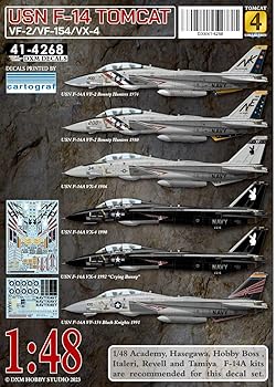 【中古】DXMデカール 41-4268 1/48 アメリカ海軍 F-14A VF-2/VX-4/VF-154 トムキャットコレクション #4