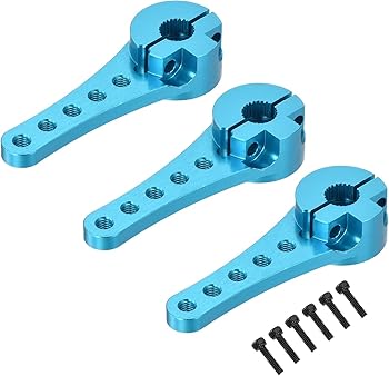 【中古】【未使用】3pcs M2.5 ねじが付いているアルミニウム サーボ角度の長さ 25T のステアリング アーム 46 の mm 長いスカイ ブルー DIY R/C 車/ボート/平面ボー