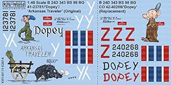 【中古】【未使用】キッツワールド KW148119 1/48 米陸軍航空軍 B-24D リベレーター 第98爆撃航空群 第343爆撃飛行隊 `Dopey` `Arkansas Traveller` version I