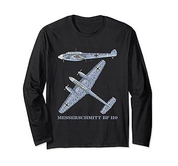 【中古】【未使用】メッサーシュミット Bf 110 ドイツ WW2 戦闘機 爆撃機 図鑑 長袖Tシャツ