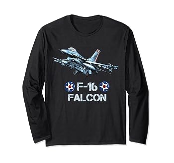 【中古】【未使用】アメリカ空軍の航空機戦闘機F16ファルコン 長袖Tシャツ