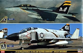 【中古】【未使用】ハセガワ 1/72 飛行機シリーズ アメリカ海軍 F-4J ファントム2& F/A-18F スーパーホーネット ジョリー ロジャース プラモデル SP347｜AJIMURA-SHOP