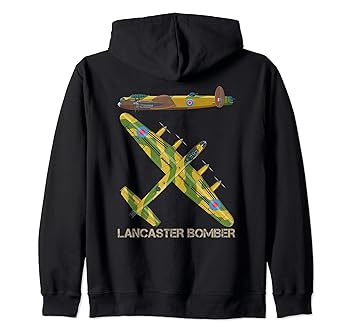 【中古】ランカスター爆撃機 WW2 イギリス軍機 機体図 ジップパーカー