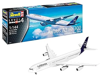 【中古】ドイツレベル(Revell) 1/144 エアバス A340-300 ルフトハンザ 旅客機 プラモデル 03803|AJIMURA-SHOP