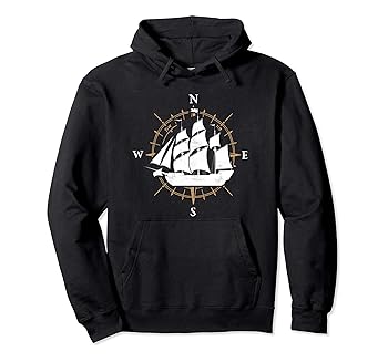 【中古】【未使用】Compass Sailing Ship Boat Sailor Nautic パーカー