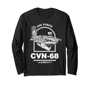 【中古】【未使用】アメリカ海軍航空母艦 CVN-68 ニミッツ (USS Nimitz) 長袖Tシャツ