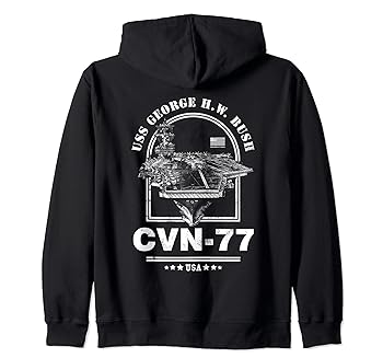 【中古】【未使用】アメリカ海軍航空母艦 CVN-77 ジョージ・H・W・ブッシュ (USS George H. W. Bush) ジップパーカー