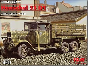 【中古】【未使用】ICM 1/35 ドイツ ヘンシェル 33D1 6輪カーゴトラック プラモデル 35466 (軍用車両)