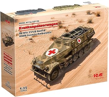 【中古】【未使用】ICM 1/35 ドイツ Sd.Kfz.251/8 Ausf.A 装甲救急車 プラモデル 35113