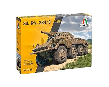 【中古】イタレリ 1/35 WW2 ドイツ 8輪重装甲車 Sd.Kfz.234/3 短砲身7.5cm砲搭載型 プラモデル IT6756