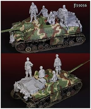 【中古】【未使用】ダリウスミニチュア 1/35 第二次世界大戦 ドイツ軍 IV号駆逐戦車ラング用装備品&武装SS戦車兵セット レジンキット DMF35036