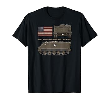 【中古】【未使用】M113 装甲人員キャリア愛国軍 アメリカ国旗 Tシャツ