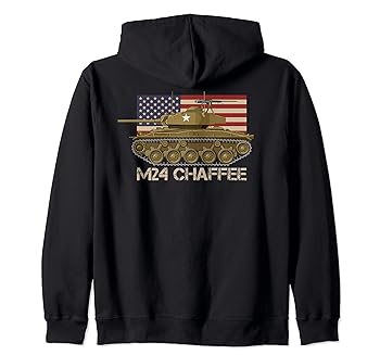 【中古】【未使用】M24軽戦車アメリカ第二次世界大戦軽戦車アメリカ国旗 ジップパーカー