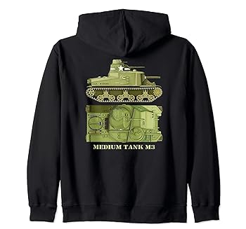 【中古】M3 リー中戦車 アメリカ WW2 陸軍戦車図 ジップパーカー|AJIMURA-SHOP