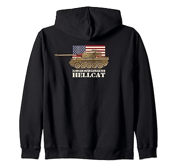 【中古】M18ヘルキャット戦車破壊者アメリカ第二次世界大戦陸軍戦車図 ジップパーカー