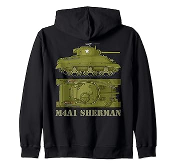 【中古】M4A1 シャーマン 第二次世界大戦車 図 ジップパーカー|AJIMURA-SHOP