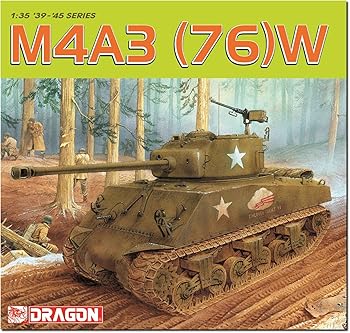 【中古】プラッツ ドラゴン 1/35 WW2 アメリカ M4A3(76)W シャーマン マジックトラック/アルミ砲身/3Dプリントダックビル&ヘッドライト・ホーンガードパ