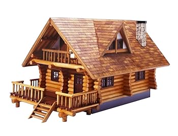 【中古】ウッディジョー 1/24 ログハウス 木製模型|AJIMURA-SHOP