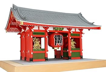 【中古】ウッディジョー 1/50 雷門 塗装タイプ 木製模型 組立キット
