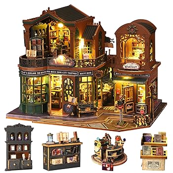 【中古】【未使用】Spilay DIY木製家具付きミニチュアドールハウスキット、1:24スケールミニハウス、防塵カバー＆LED、女性のための創造的な贈り物ガールフレンド恋