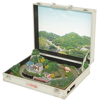 【中古】【未使用】ロクハン Zゲージ ミニトランクレイアウト 高台タイプ 組立式 S063-1 鉄道模型用品